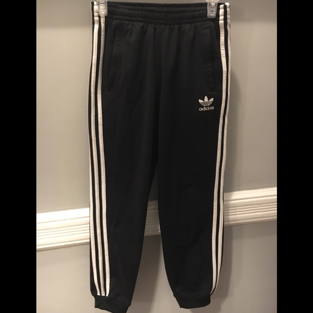 Adidas track pants youth size M; zippered pockets